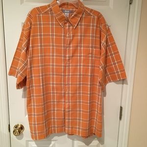 Utility Orange plaid shirt, Size XL